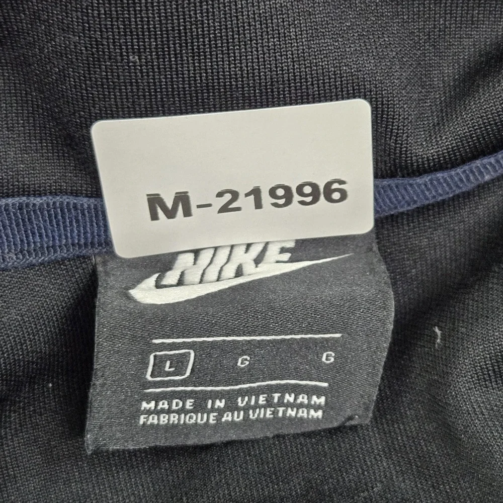 Nike Men Jacket L Black Tribute Track Activewear Logo Embroidered READ